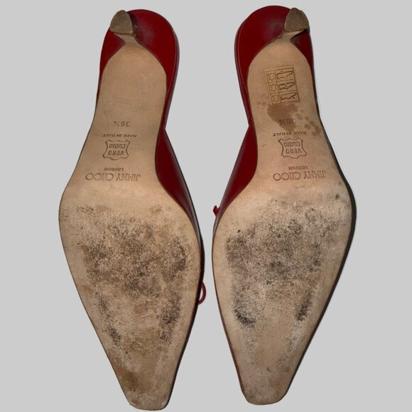 Jimmy Choo - Red Leather Heels - Used - Picture 7 of 9